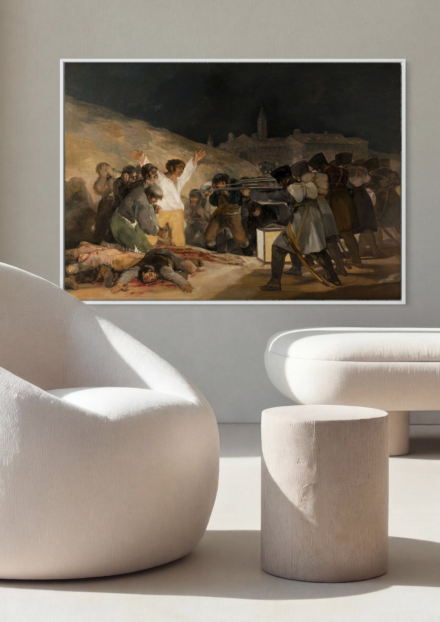 Quadro Decorativo O Três de Maio de 1808 - Goya em ambiente decorado