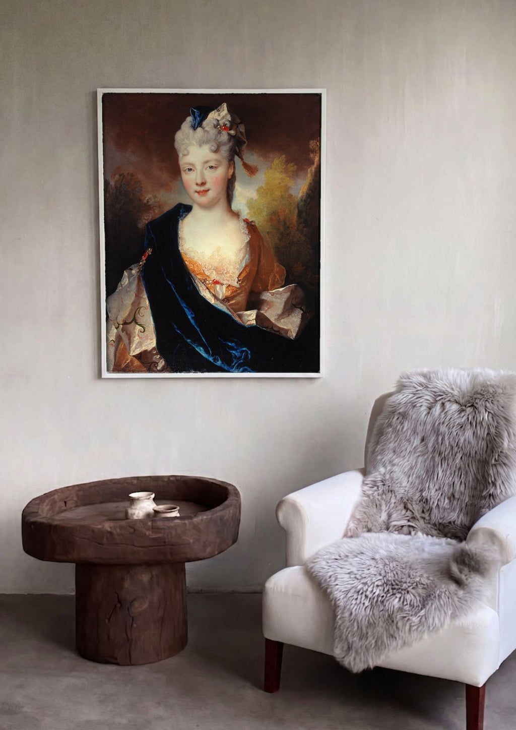 Quadro Decorativo Retrato de Dama - Nicolas de Largillière | quadro emoldurado na parede