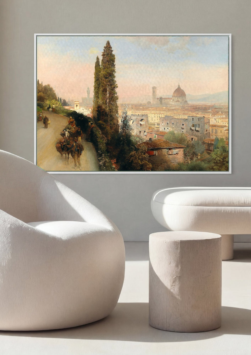 Quadro Decorativo Vista de Florença - Oswald Achenbach | quadro emoldurado na parede