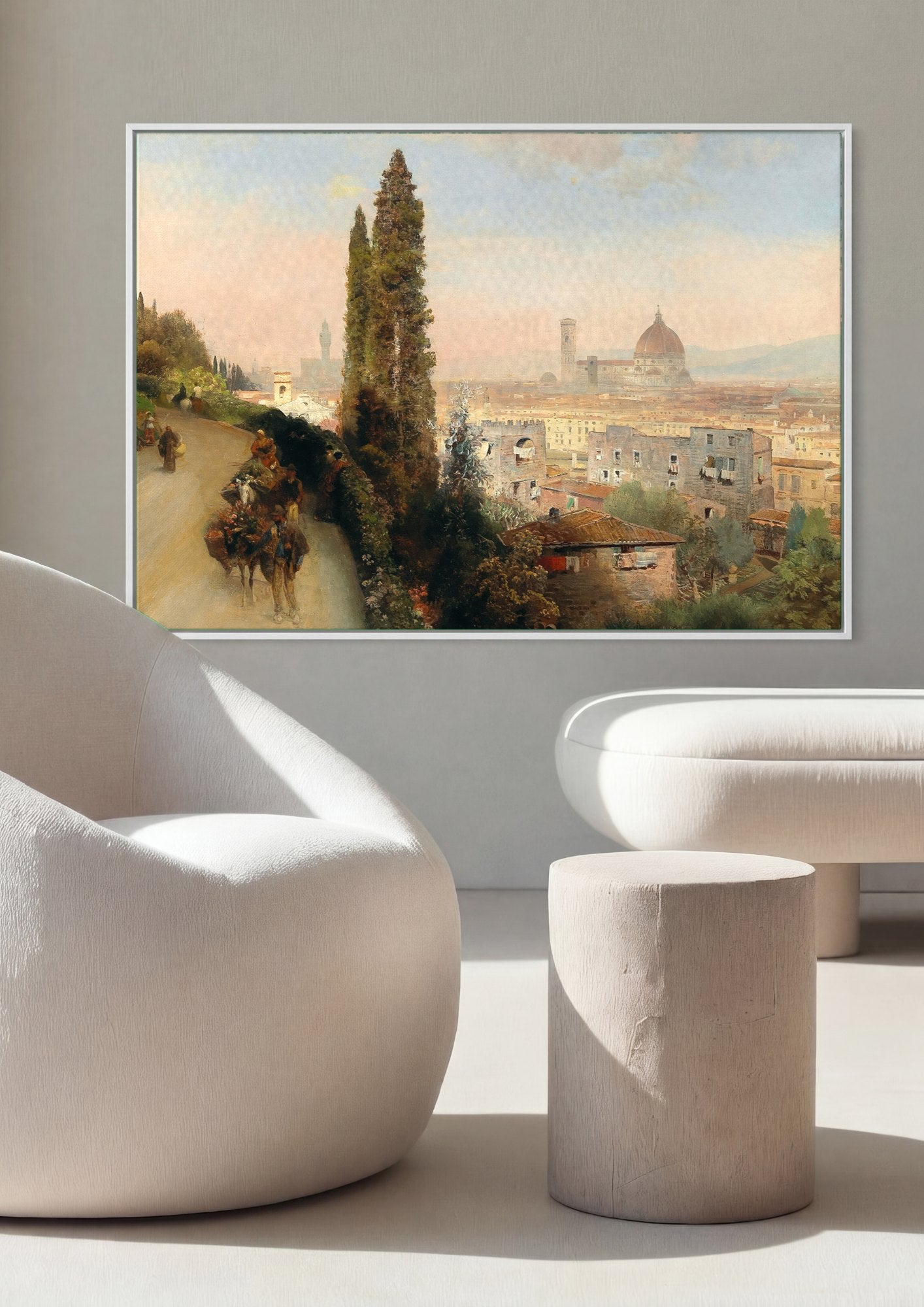 Quadro Decorativo Vista de Florença - Oswald Achenbach | quadro emoldurado na parede