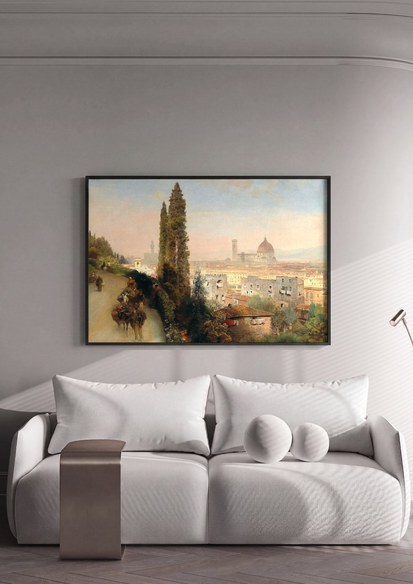 Quadro Decorativo Vista de Florença - Oswald Achenbach | quadro emoldurado na parede