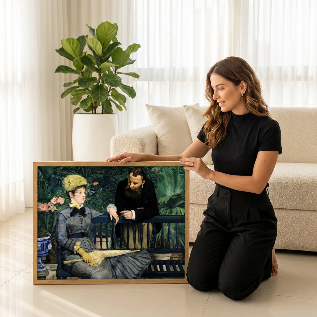 Quadro Decorativo No Conservatório - Edouard Manet | modelo apresentando o quadro emoldurado