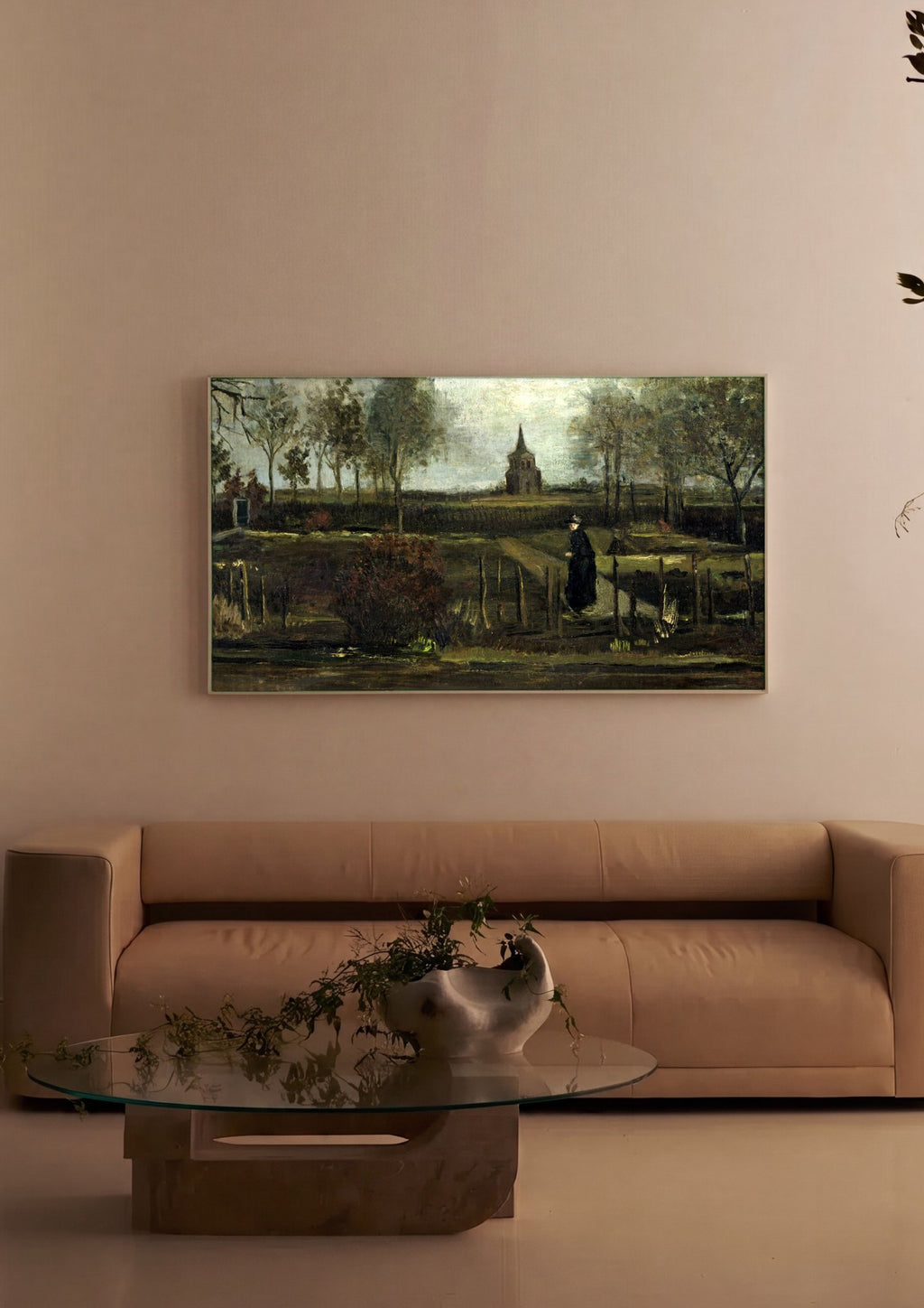 Quadro Decorativo A Velha Torre e a Casa de Campo - Van Gogh | quadro emoldurado na parede