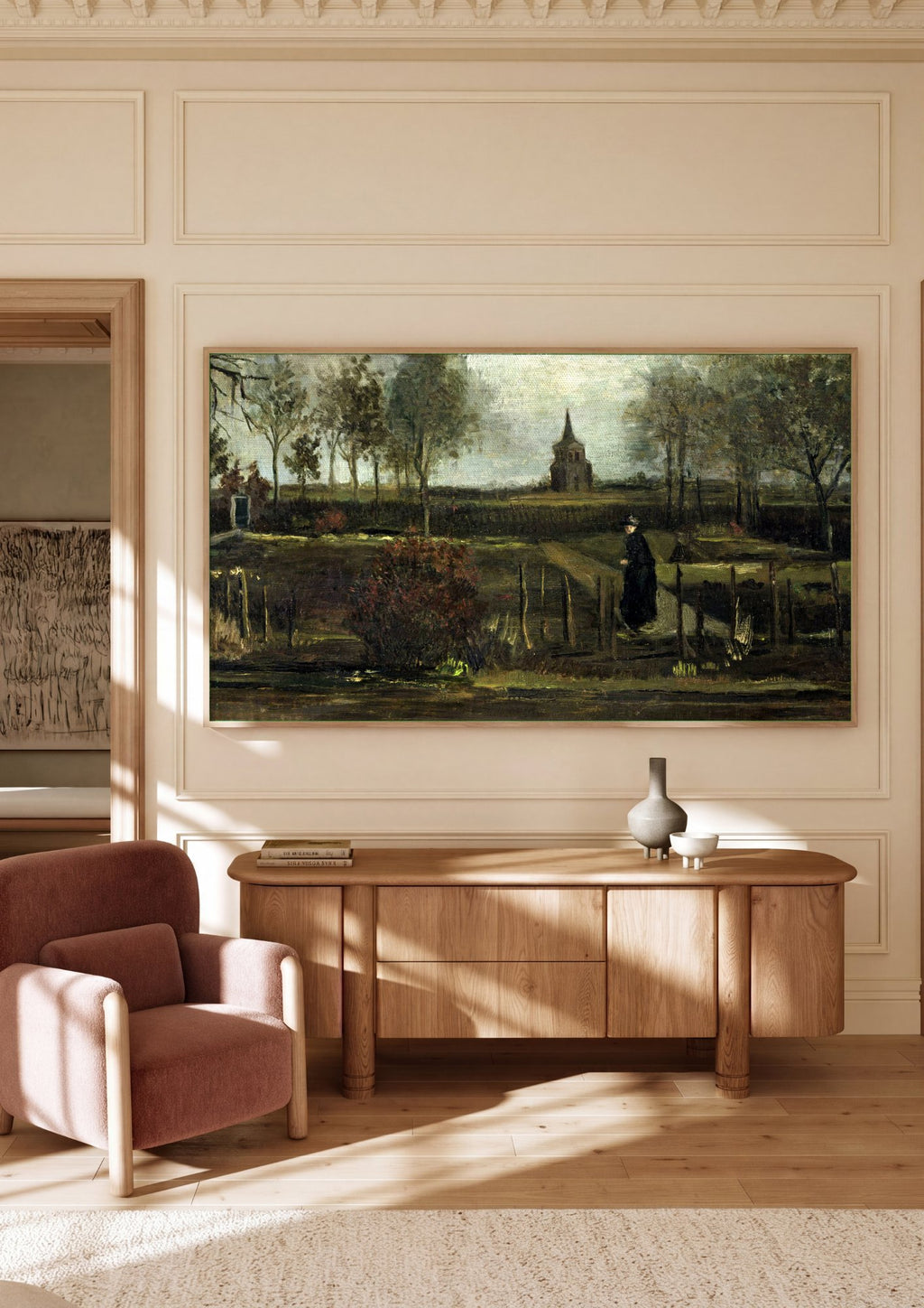 Quadro Decorativo A Velha Torre e a Casa de Campo - Van Gogh | quadro emoldurado na parede