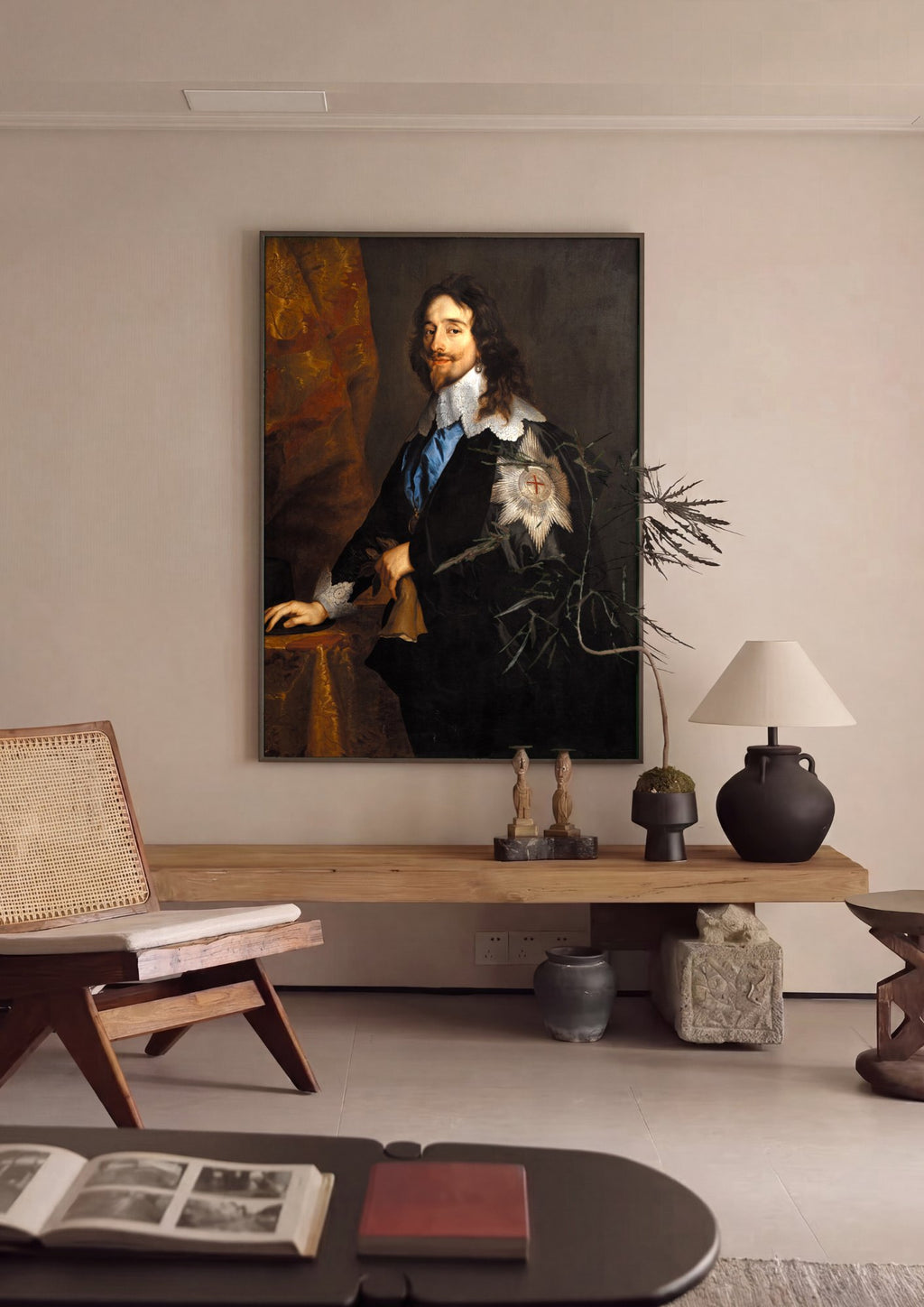 Quadro Decorativo Retrato de Carlos I - Van Dyck | quadro emoldurado na parede