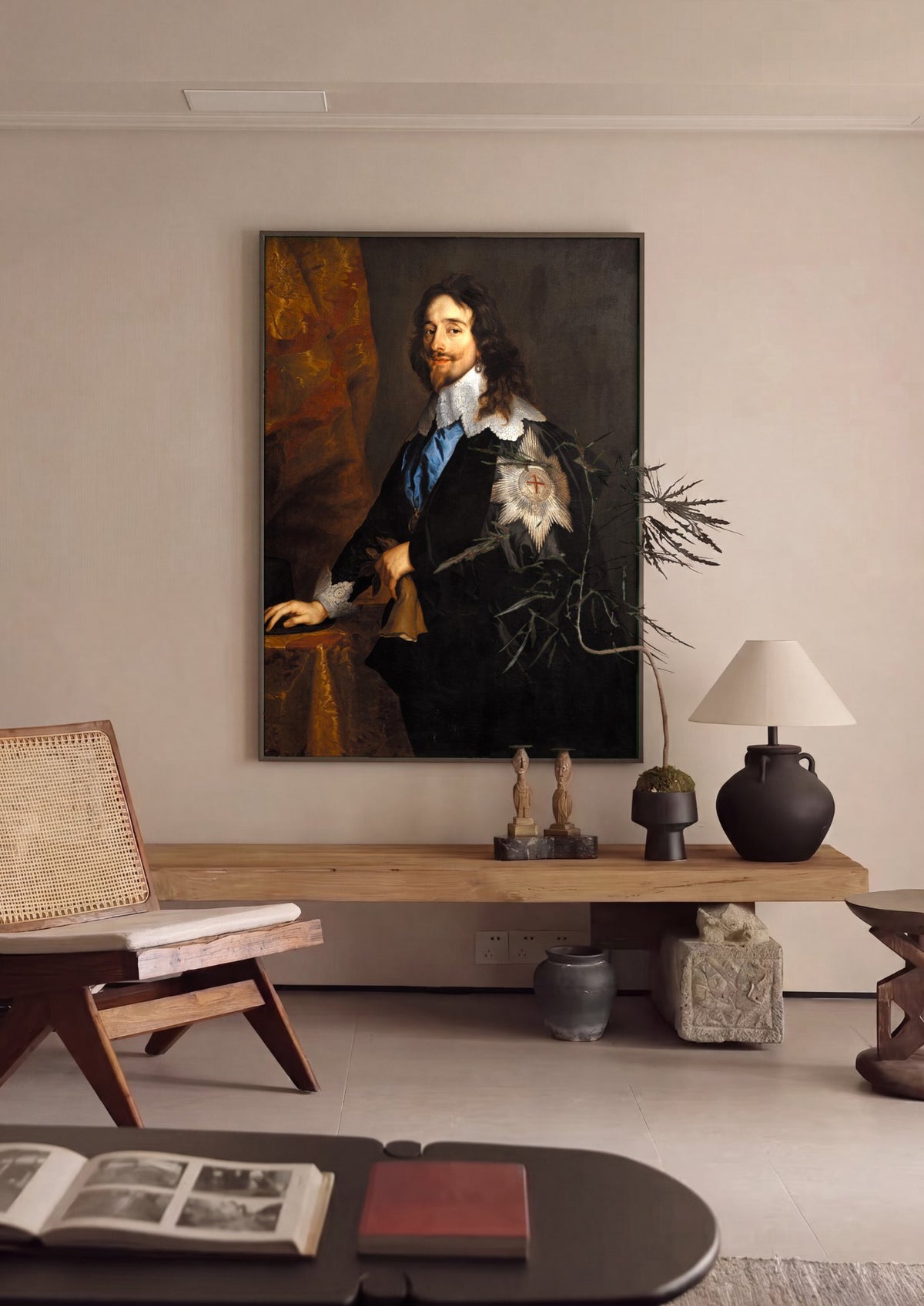 Quadro Decorativo Retrato de Carlos I - Van Dyck | quadro emoldurado na parede