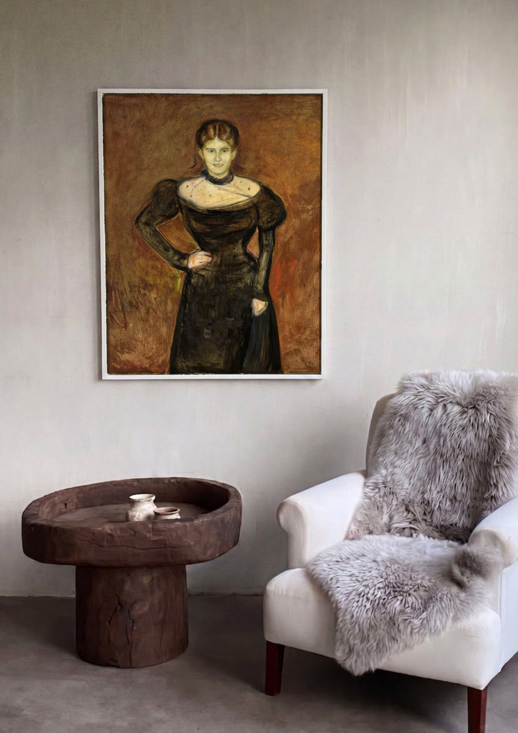 Quadro Decorativo Retrato de Mulher - Edvard Munch | quadro emoldurado na parede