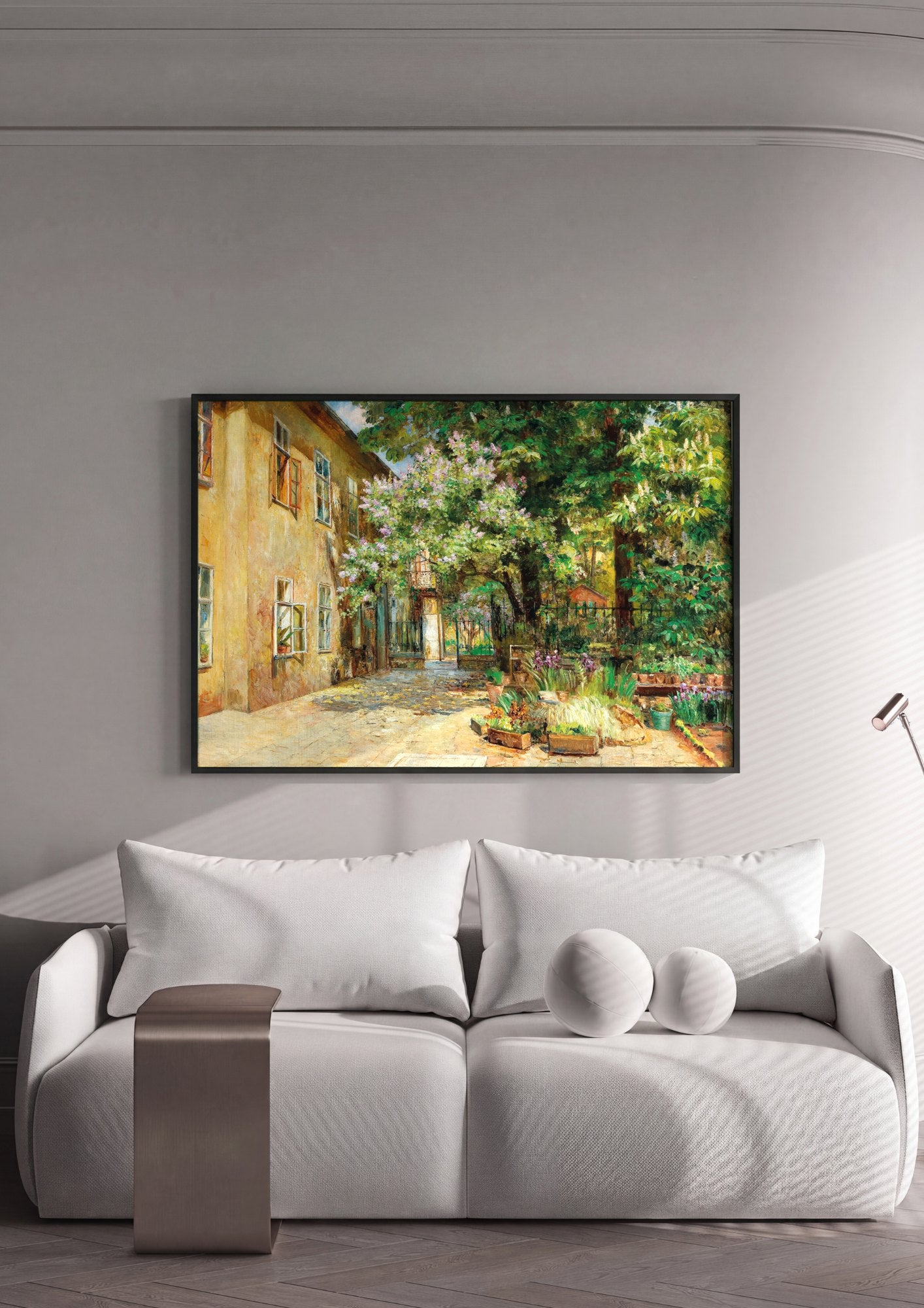 Quadro Decorativo Pátio Florido e Ensolarado - Marie Egner | quadro emoldurado na parede