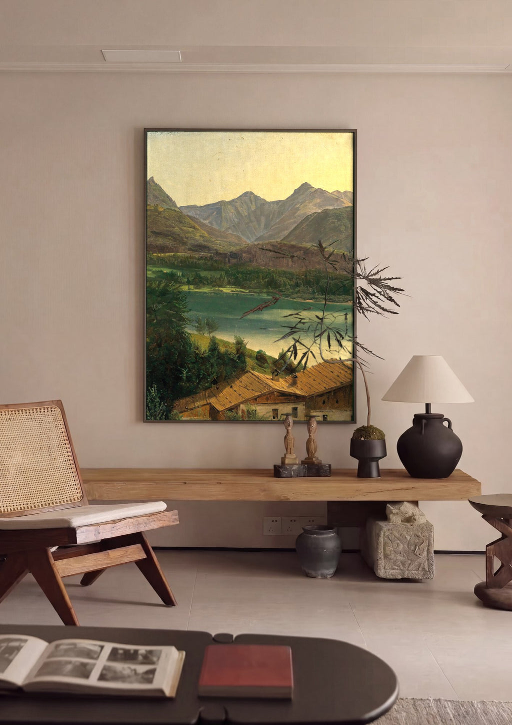 Quadro Decorativo Paisagem Alpina com Lago - Waldmüller | quadro emoldurado na parede