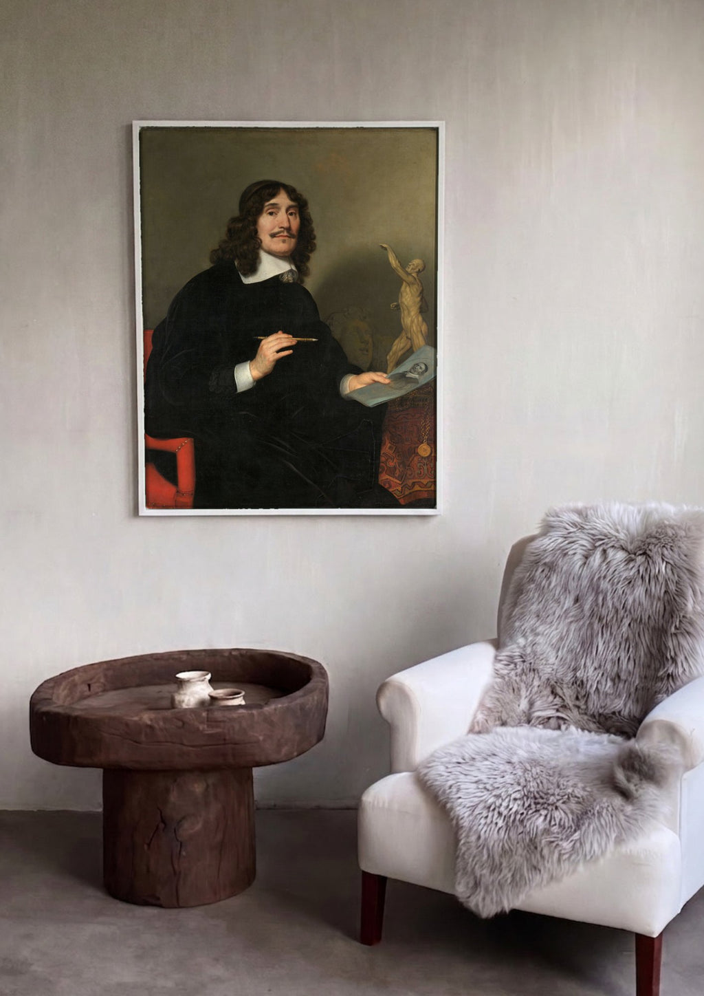 Quadro Decorativo Retrato de um Artista - Honthorst | quadro emoldurado na parede