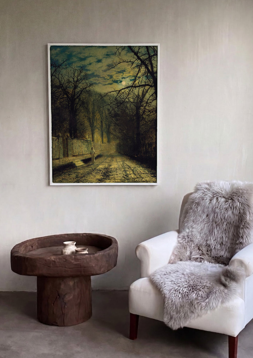 Quadro Decorativo Caminho Iluminado pela Lua - Grimshaw | quadro emoldurado na parede