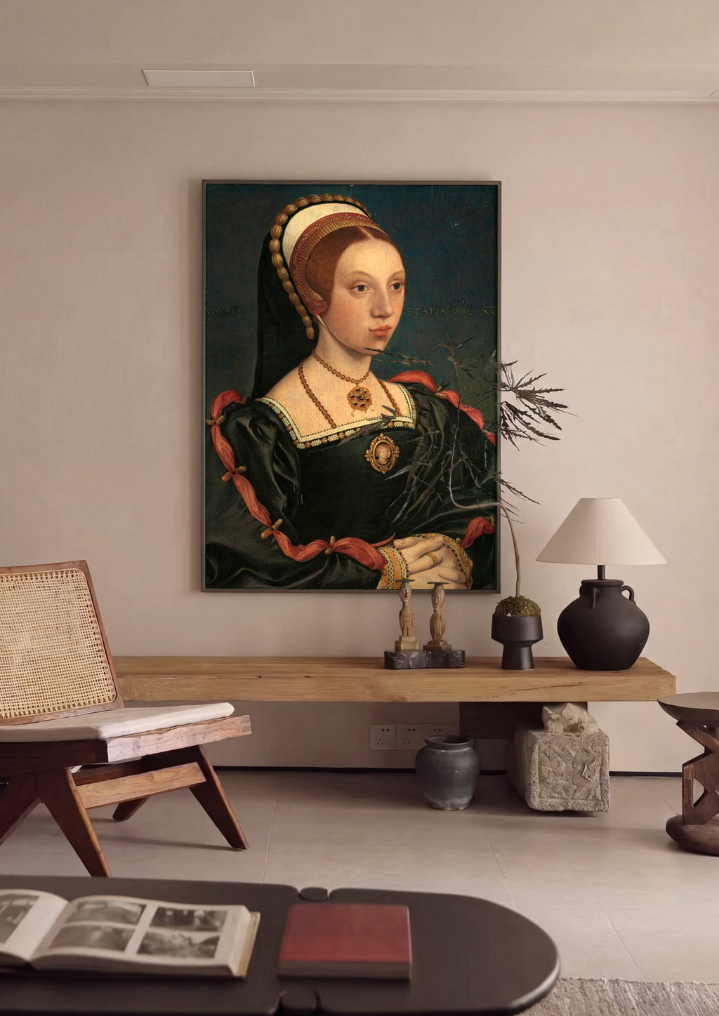 Quadro Decorativo Retrato de uma Dama - Hans Holbein, o Jovem | quadro emoldurado na parede