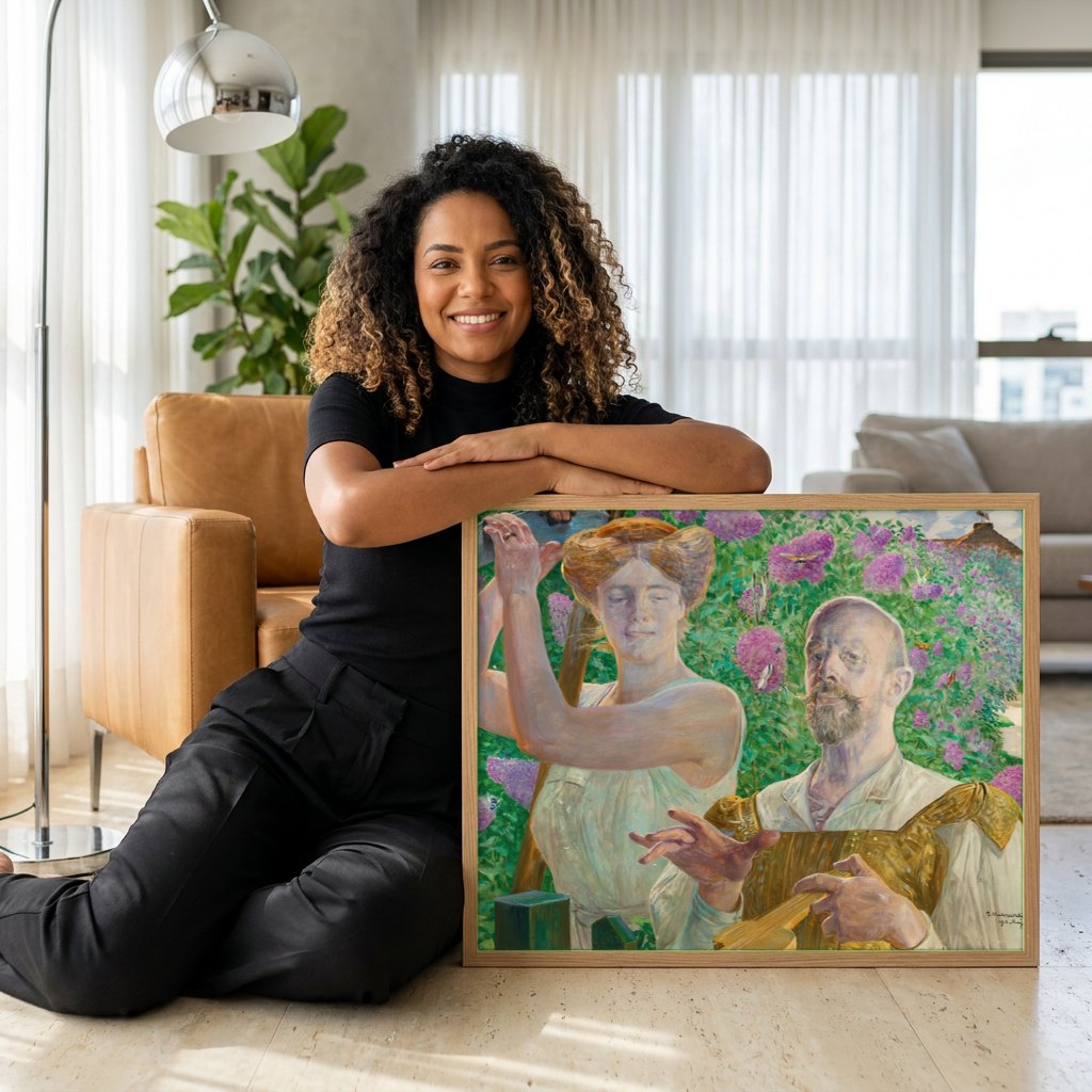 Quadro Decorativo A Minha Alma Estranha - Jacek Malczewski | modelo apresentando o quadro emoldurado