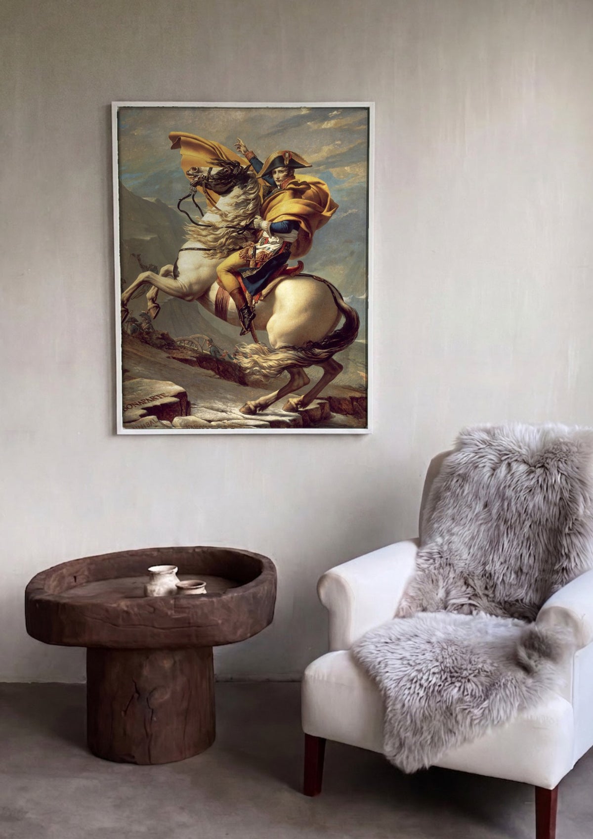 Quadro Decorativo Napoleão Cruzando os Alpes - Jacques-Louis David | quadro emoldurado na parede
