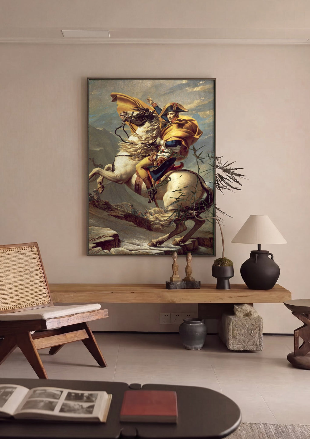 Quadro Decorativo Napoleão Cruzando os Alpes - Jacques-Louis David | quadro emoldurado na parede