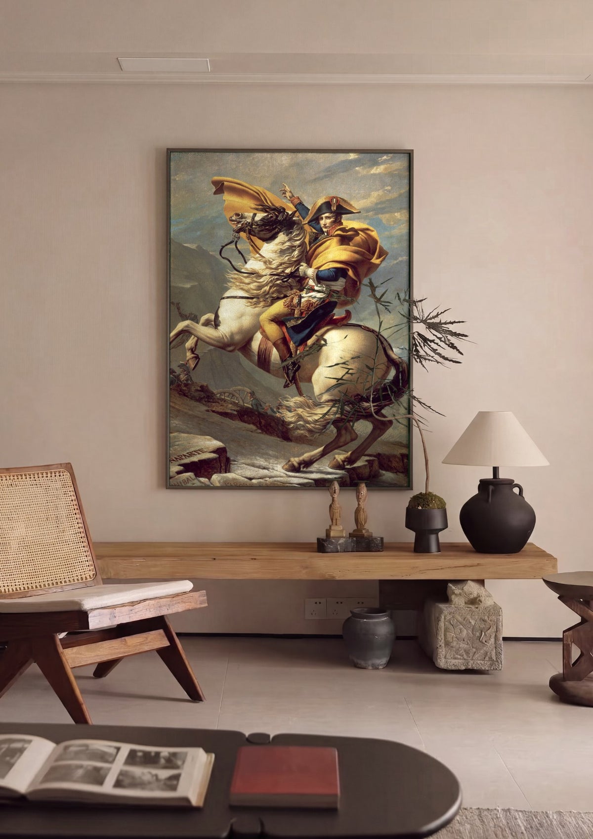 Quadro Decorativo Napoleão Cruzando os Alpes - Jacques-Louis David | quadro emoldurado na parede