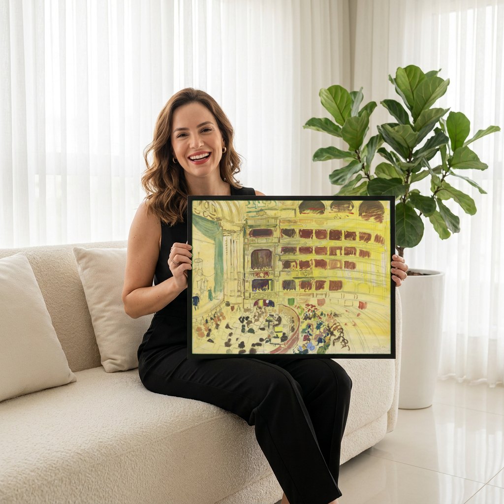Quadro Decorativo Concerto em Viena - Oskar Laske | modelo apresentando o quadro emoldurado