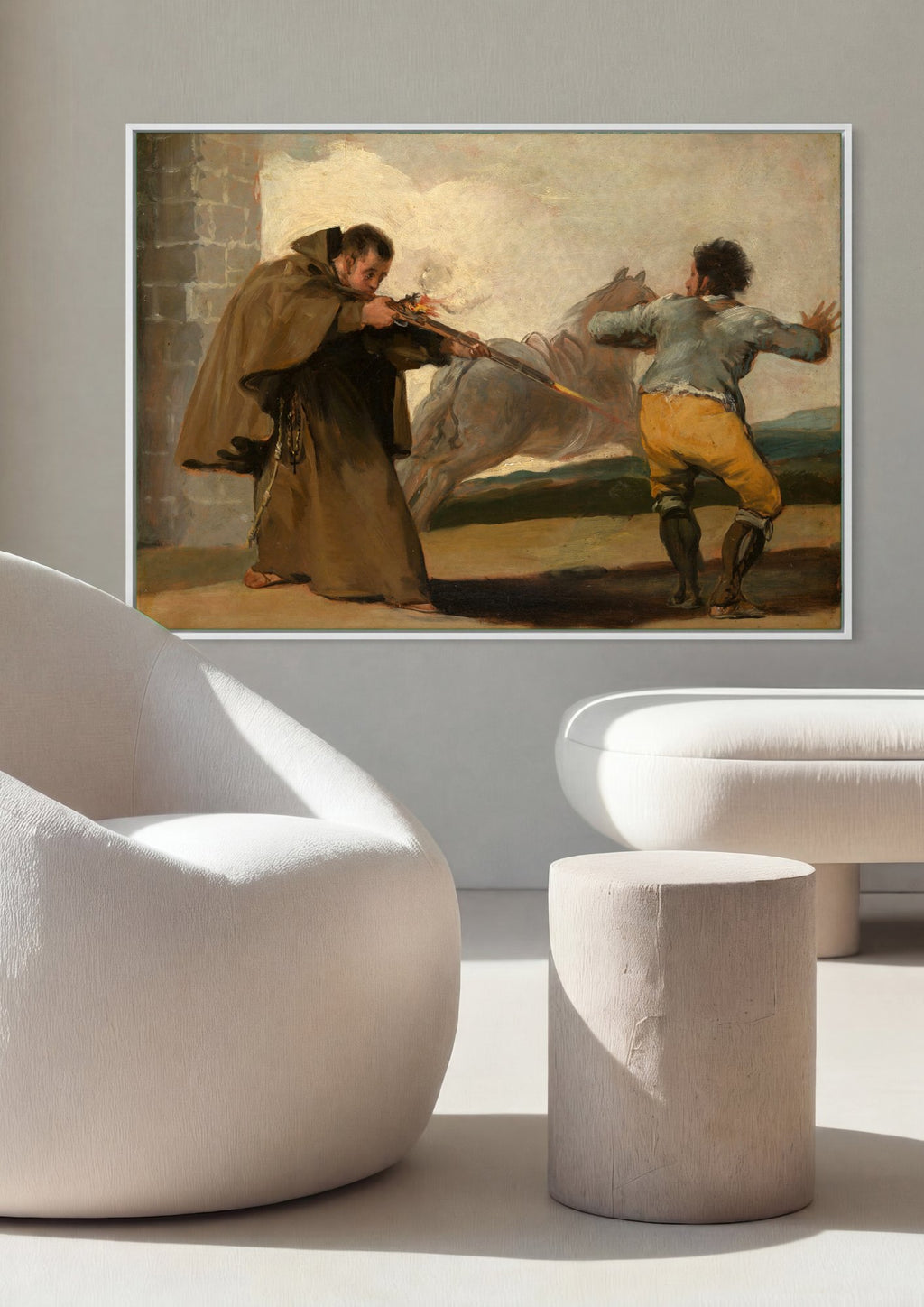 Quadro Decorativo A Caçada ao Touro - Goya | quadro emoldurado na parede