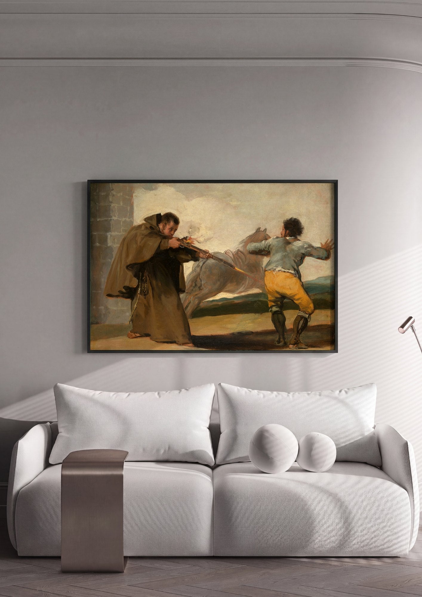 Quadro Decorativo A Caçada ao Touro - Goya | quadro emoldurado na parede