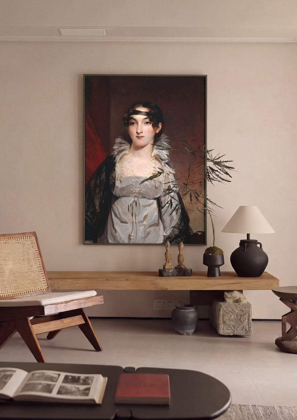 Quadro Decorativo Retrato Feminino - Thomas Sully | quadro emoldurado na parede