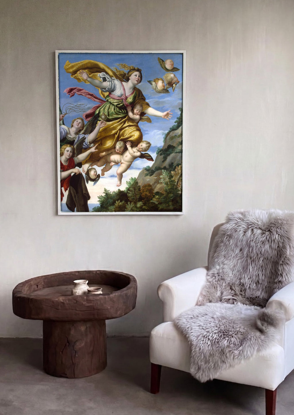 Quadro Decorativo A Assunção da Madalena - Domenichino | quadro emoldurado na parede