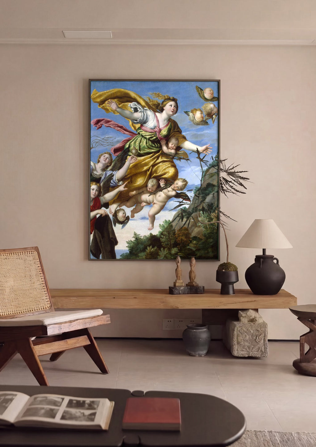 Quadro Decorativo A Assunção da Madalena - Domenichino | quadro emoldurado na parede