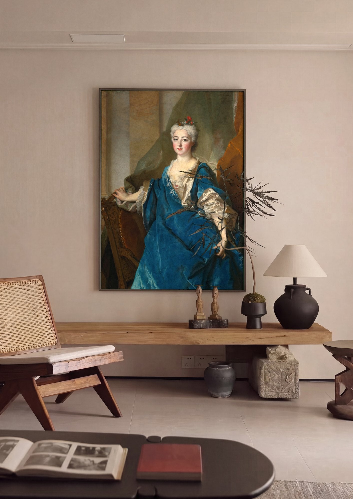 Quadro Decorativo Retrato de Dama – Nicolas de Largillière | quadro emoldurado na parede
