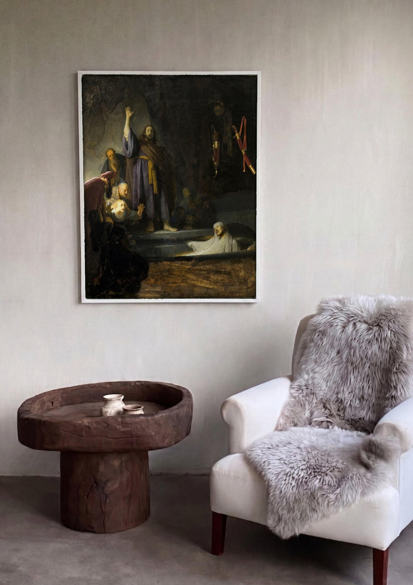 Quadro Decorativo A Ressurreição de Lázaro - Rembrandt | quadro emoldurado na parede