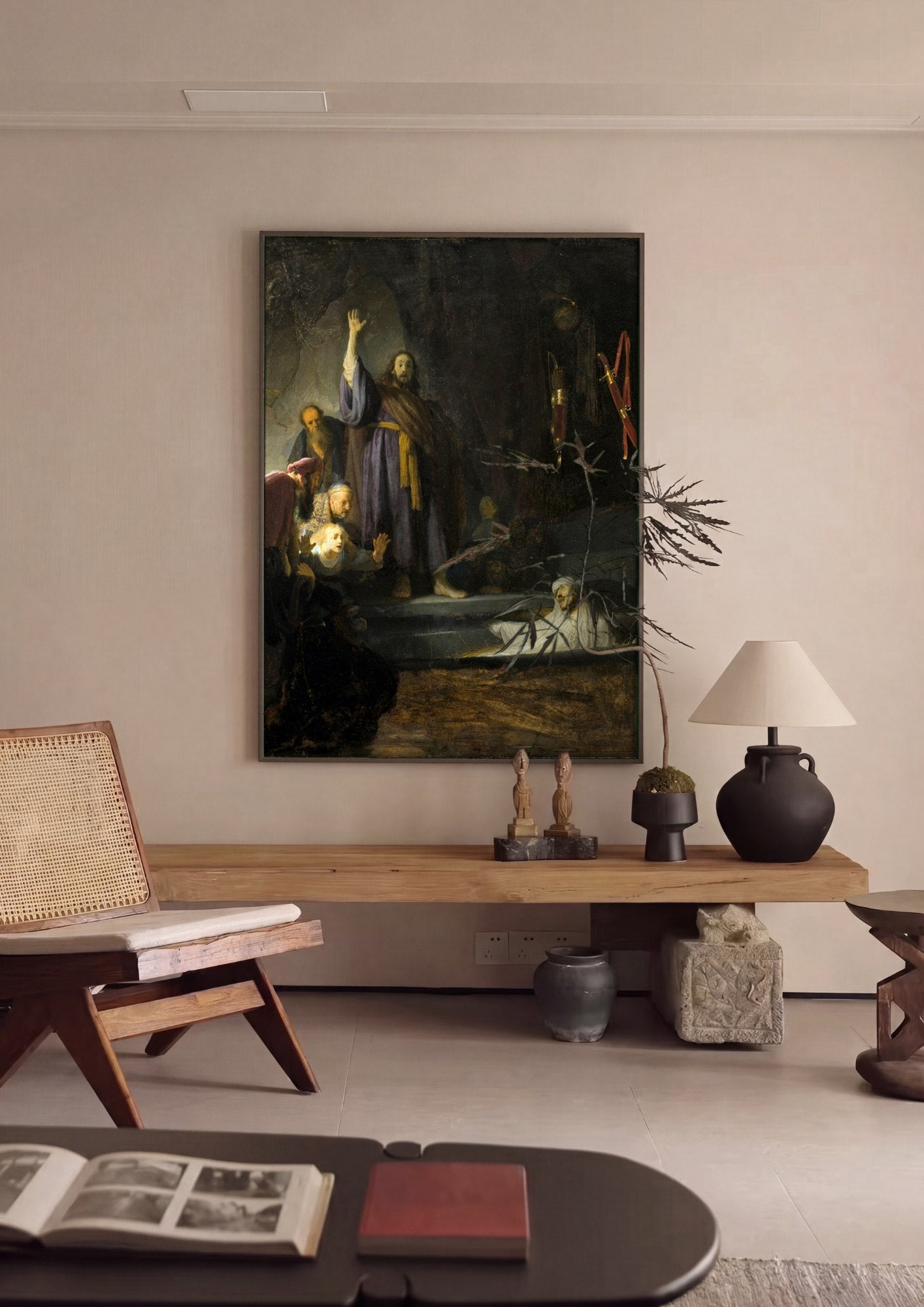 Quadro Decorativo A Ressurreição de Lázaro - Rembrandt | quadro emoldurado na parede