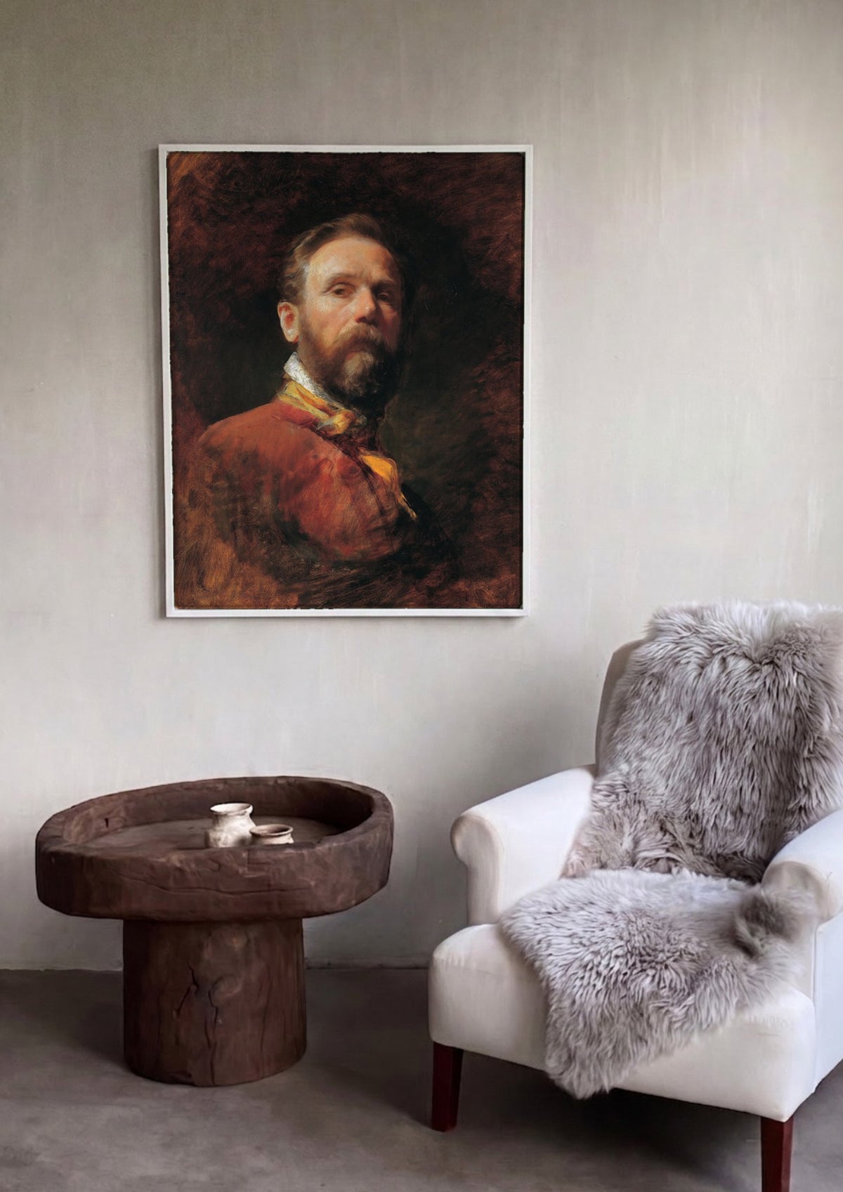 Quadro Decorativo Retrato de Homem Barba - Friedrich Von Amerling | quadro emoldurado na parede