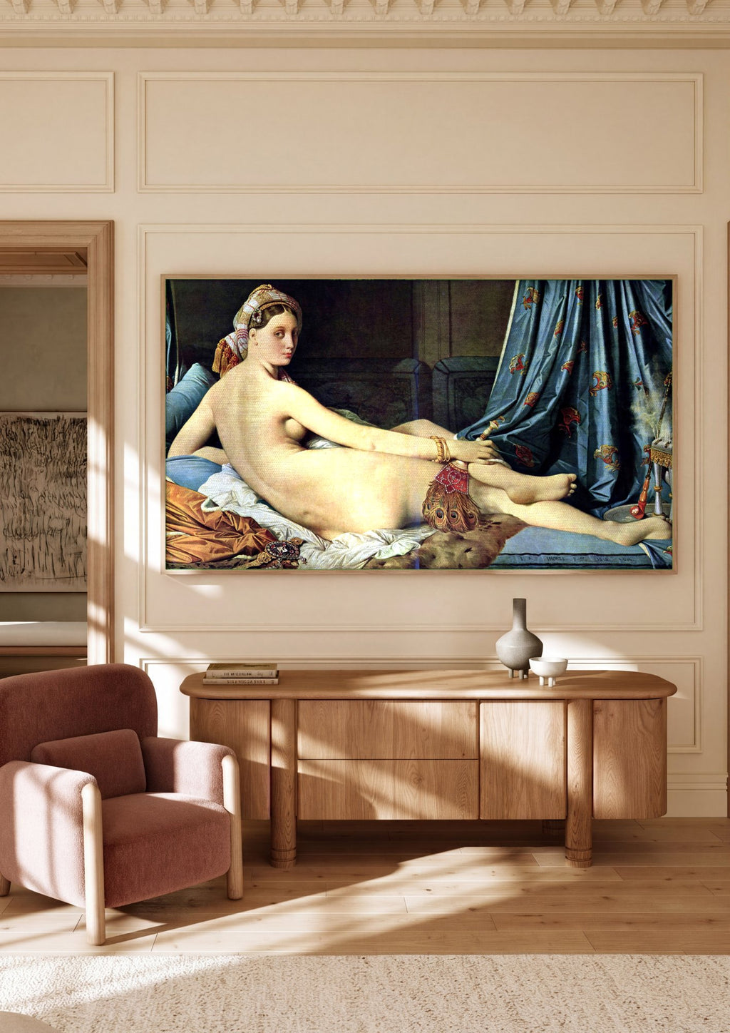 Quadro Decorativo Odalisca com Pantalonas Vermelhas - Ingres | quadro emoldurado na parede