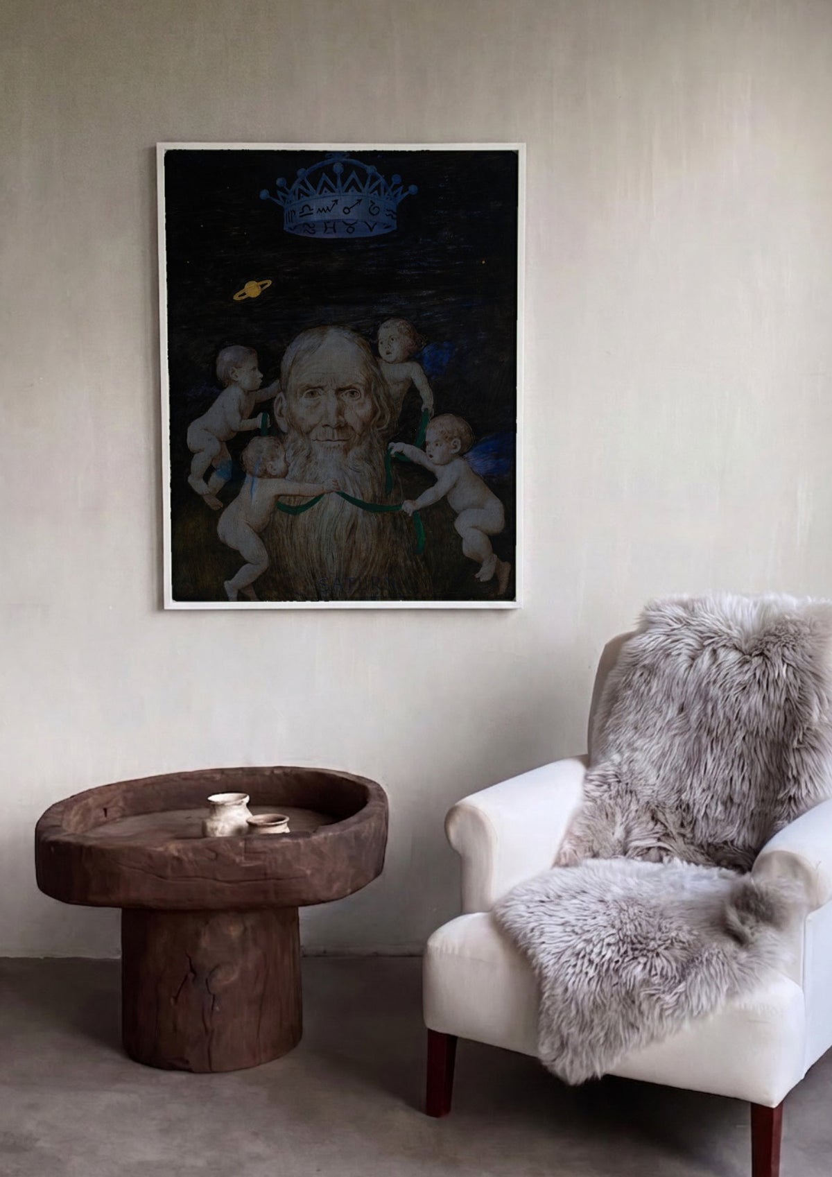 Quadro Decorativo 'Saturno' de Hans Thoma | quadro emoldurado na parede
