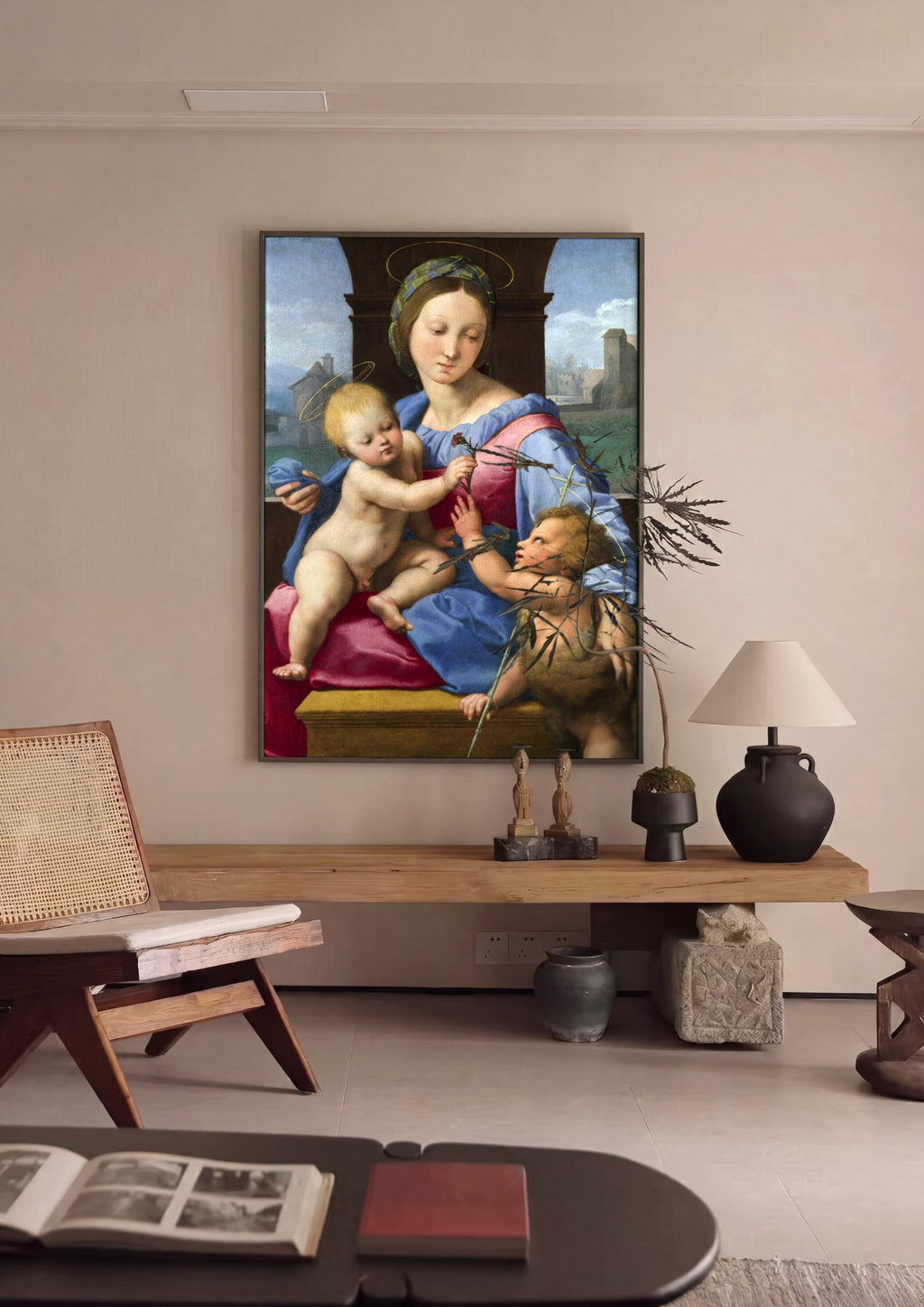 Quadro Decorativo Madonna della Seggiola - Raffaello | quadro emoldurado na parede