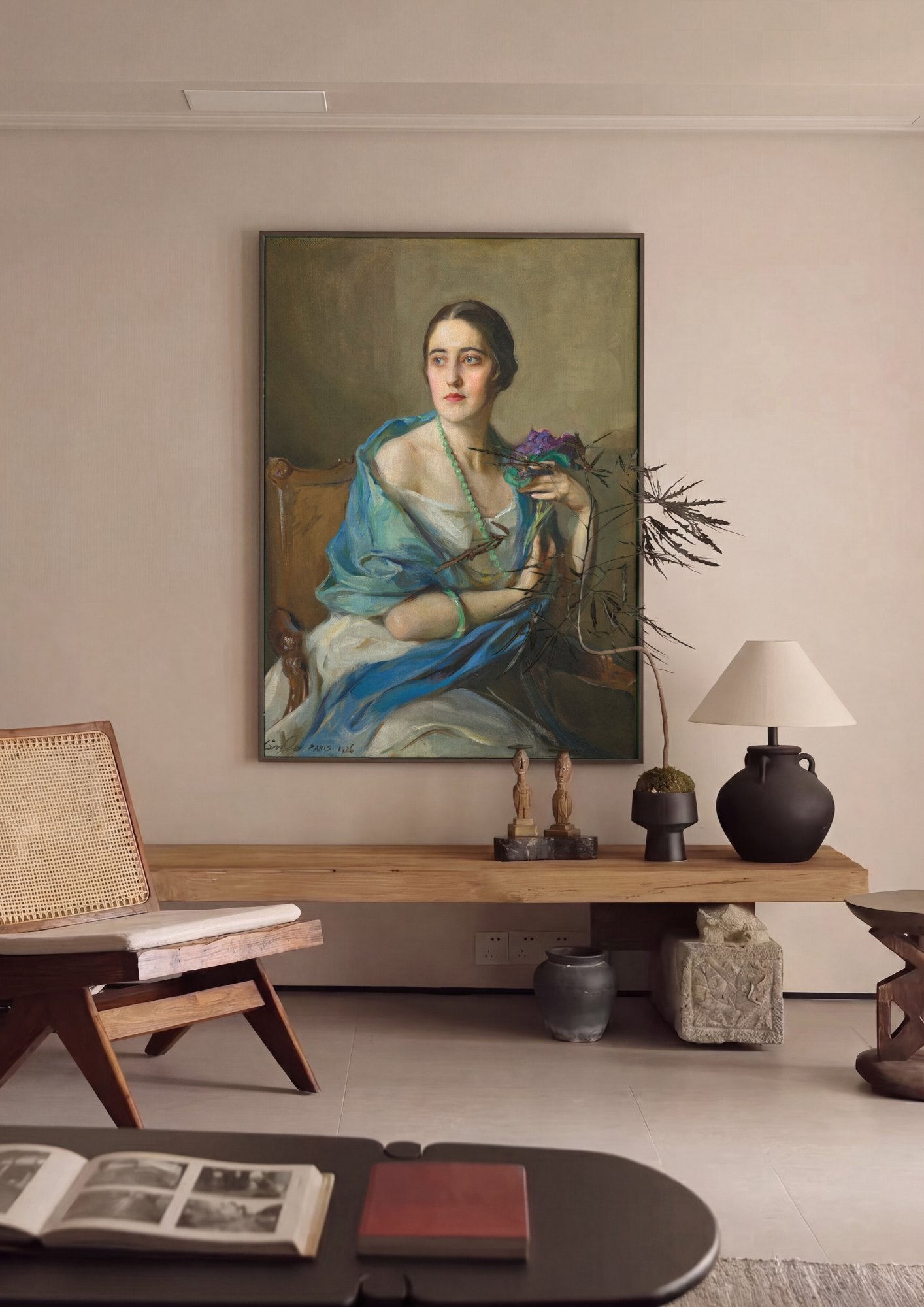 Quadro Decorativo Retrato Feminino Elegante - Philip Alexius de László | quadro emoldurado na parede