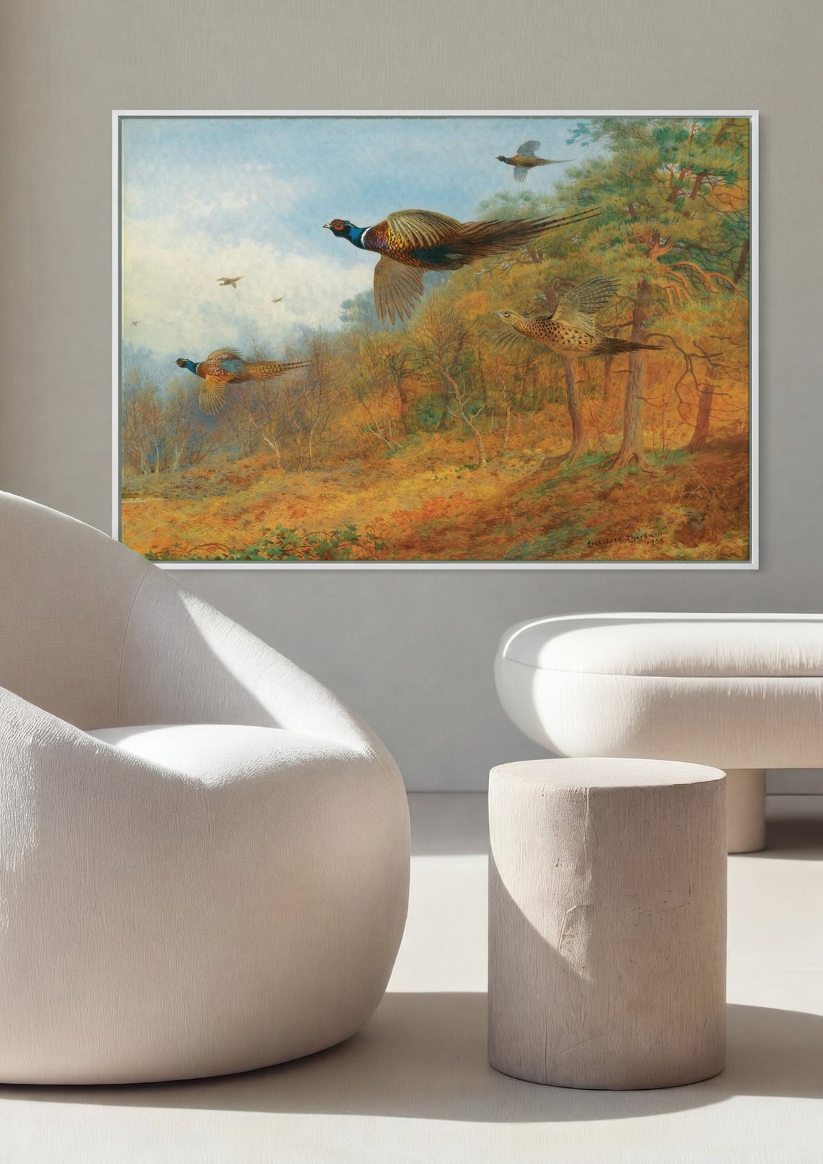 Quadro Decorativo Faisões em Voo - Archibald Thorburn | quadro emoldurado na parede