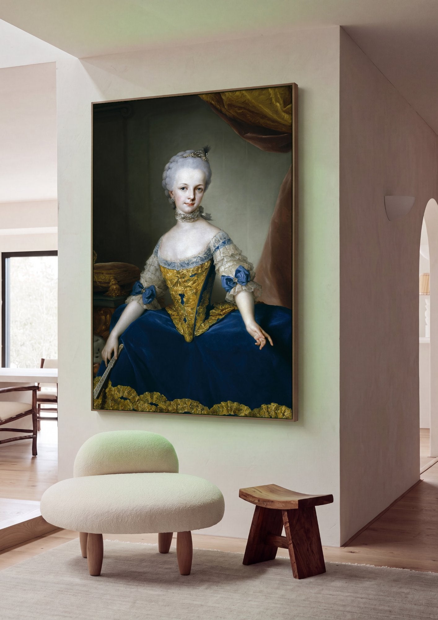 Quadro Decorativo Maria Luisa de Parma - Anton Raphael Mengs em ambiente decorado