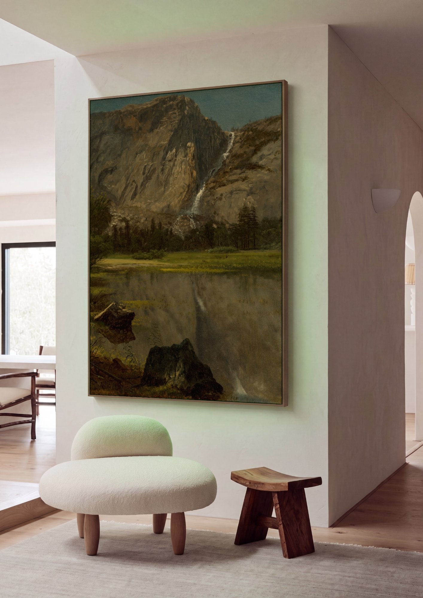 Quadro Decorativo Cachoeira Montanhosa - Albert Bierstadt em ambiente decorado