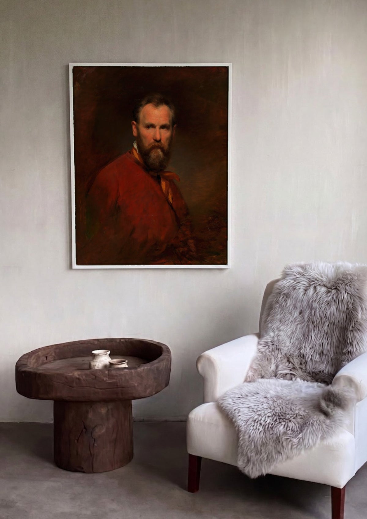 Quadro Decorativo Retrato de Homem Barbado - Amerling | quadro emoldurado na parede