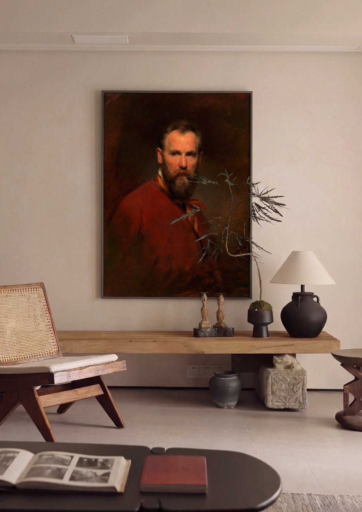 Quadro Decorativo Retrato de Homem Barbado - Amerling | quadro emoldurado na parede