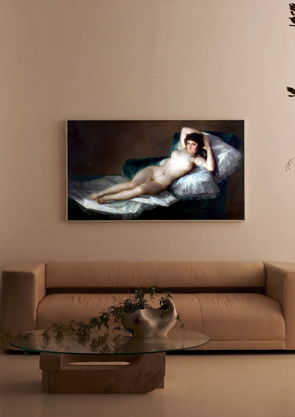 Quadro Decorativo La Maja Desnuda - Goya | quadro emoldurado na parede