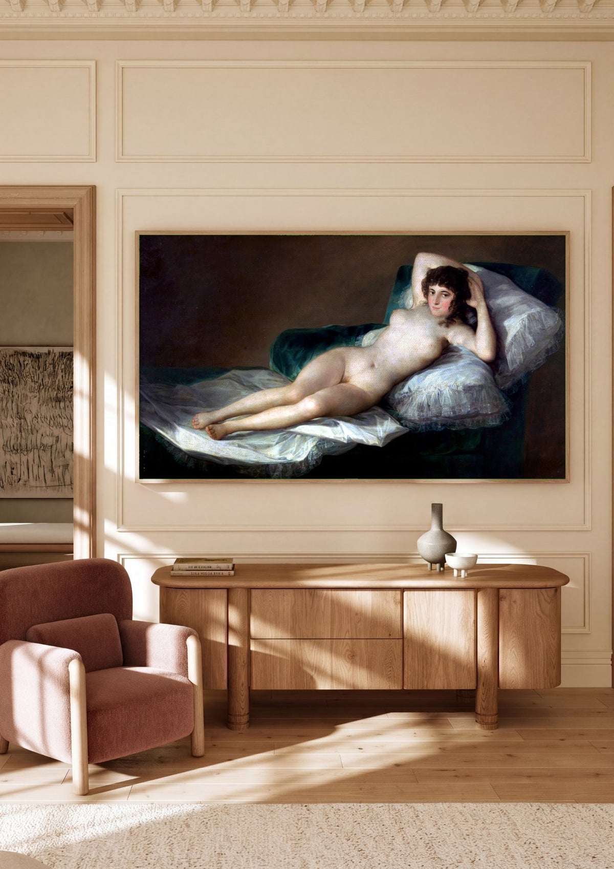 Quadro Decorativo La Maja Desnuda - Goya | quadro emoldurado na parede