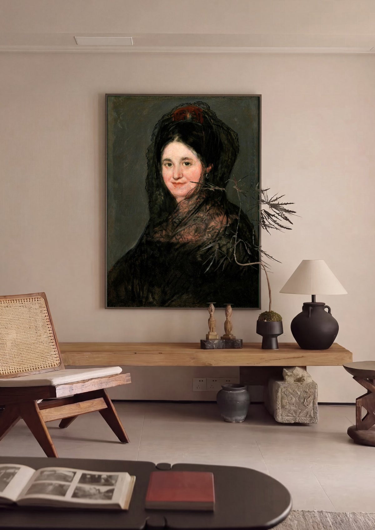 Quadro Decorativo 'A Dama de Preto' - Goya | quadro emoldurado na parede