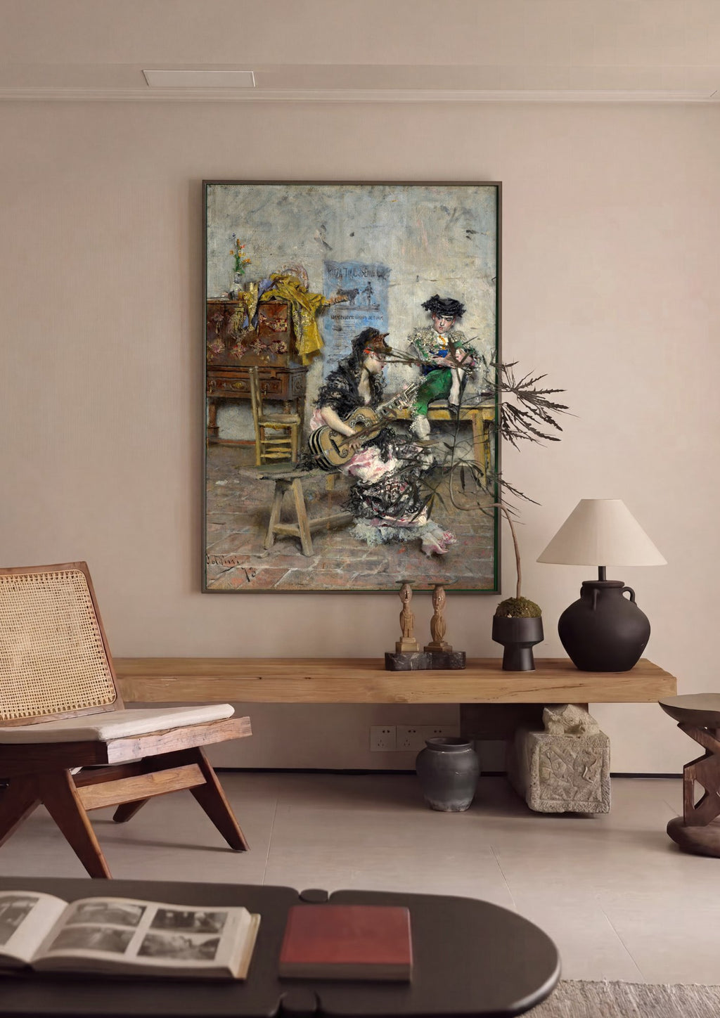 Quadro Decorativo A Serenade Espanhola - Boldini em ambiente decorado