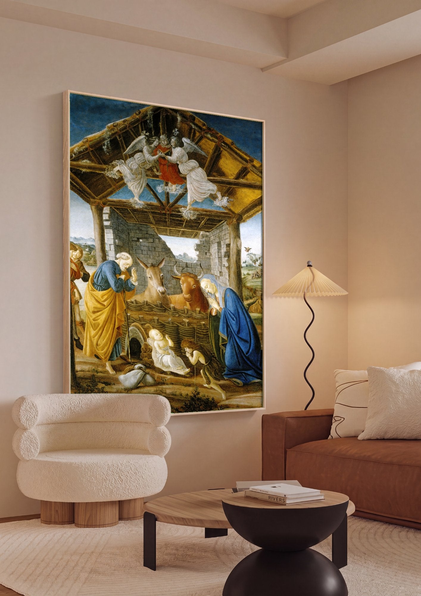 Quadro Decorativo A Natividade Mística - Botticelli em ambiente decorado