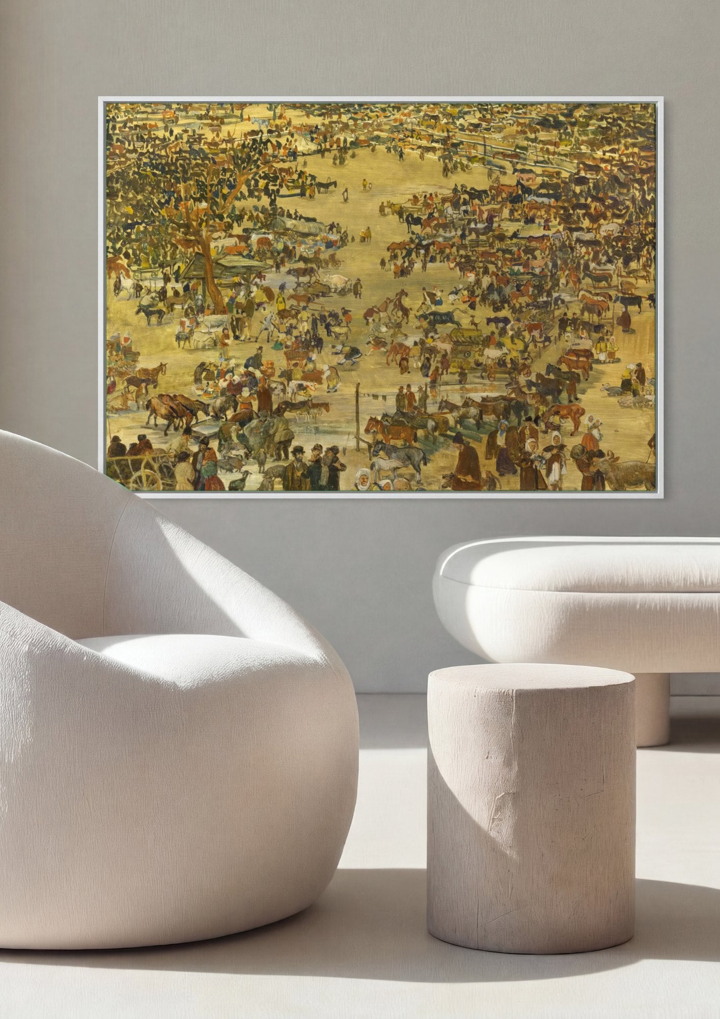 Quadro Decorativo Feira Animada - Oskar Laske | quadro emoldurado na parede
