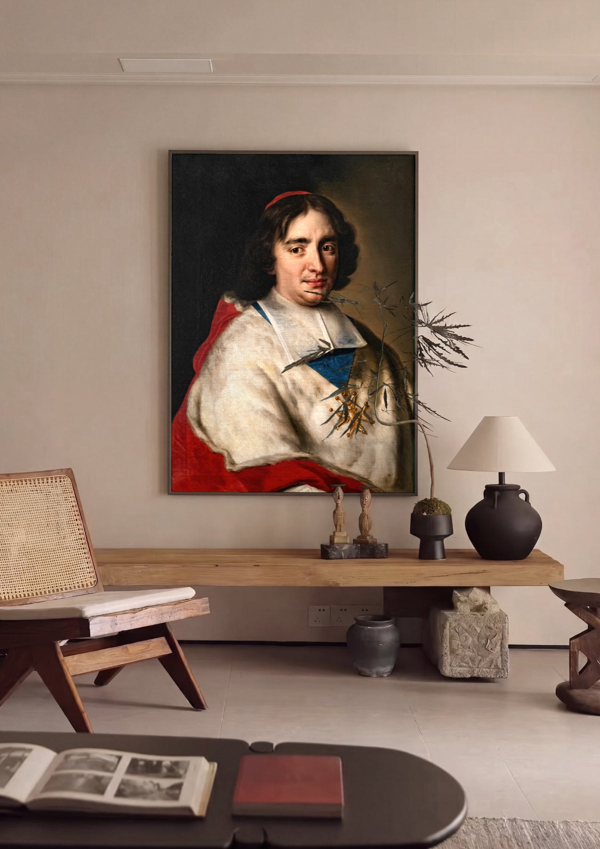 Quadro Decorativo Retrato de Cardeal - Jean François de Troy | quadro emoldurado na parede