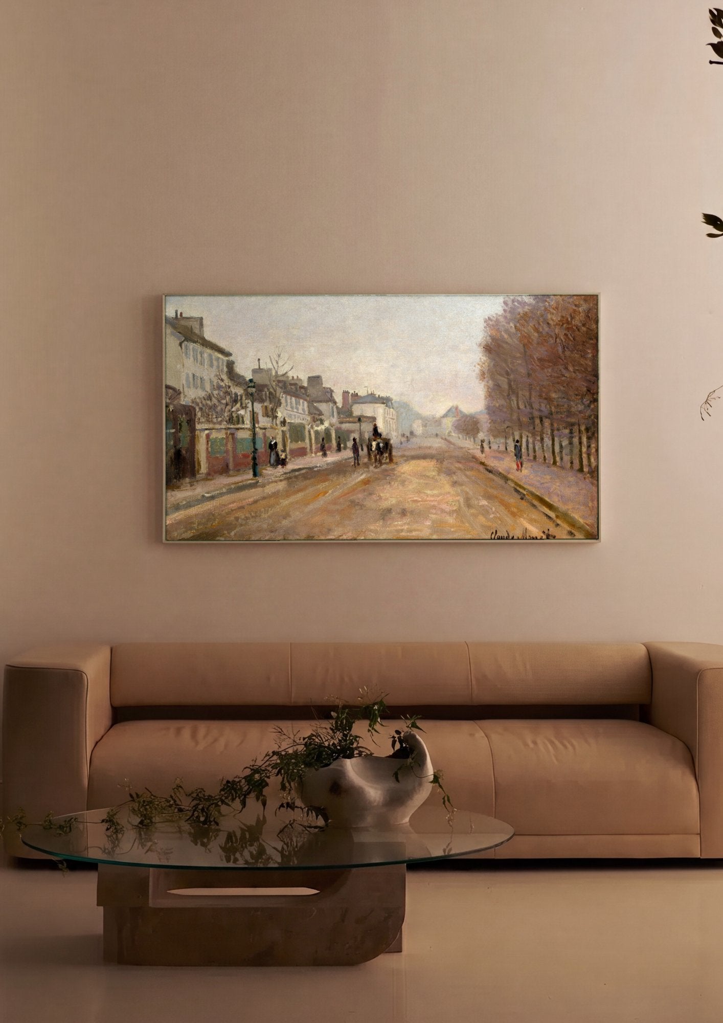 Quadro Decorativo A Avenida de L'Opéra - Claude Monet em ambiente decorado