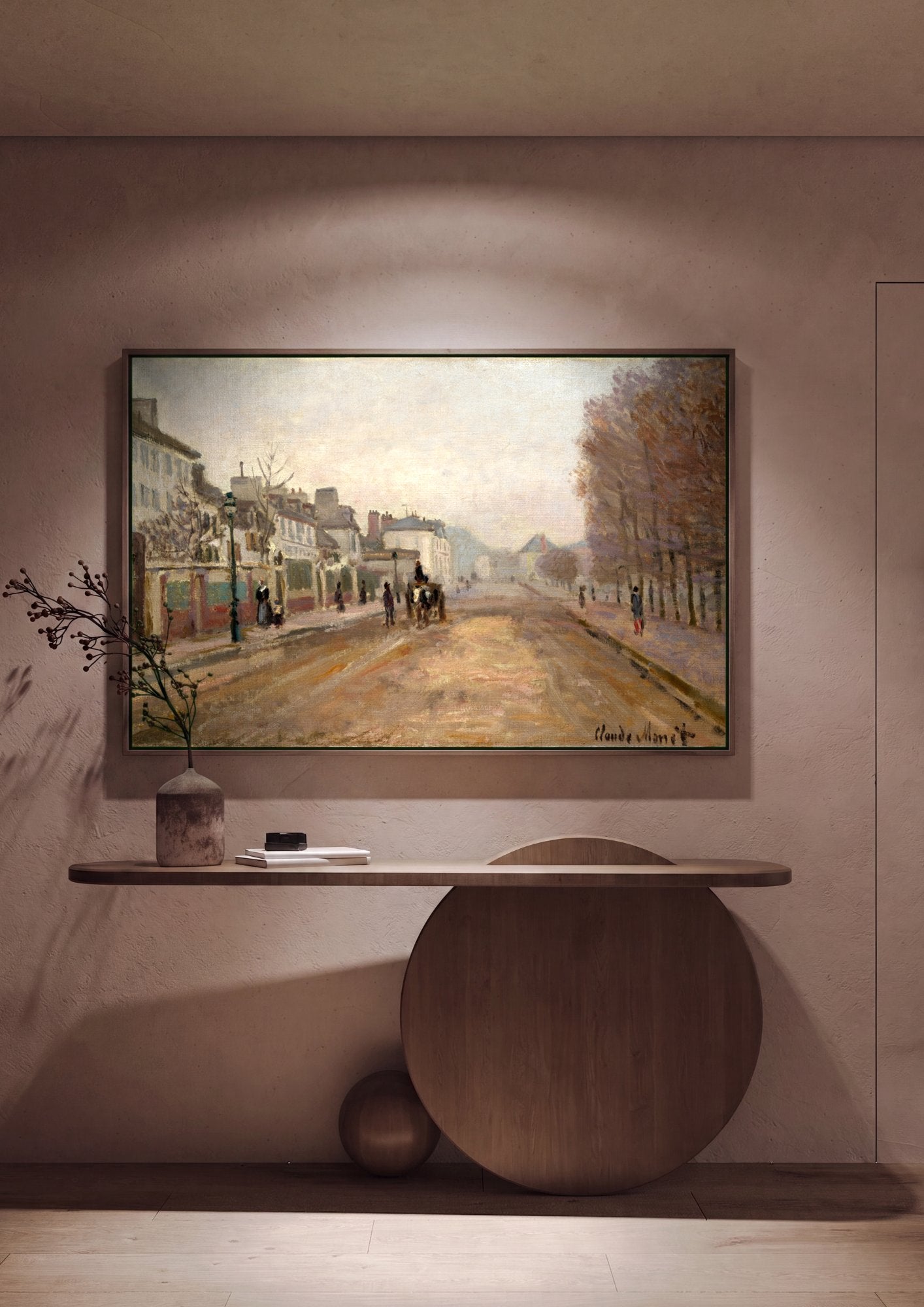 Quadro Decorativo A Avenida de L'Opéra - Claude Monet em ambiente decorado