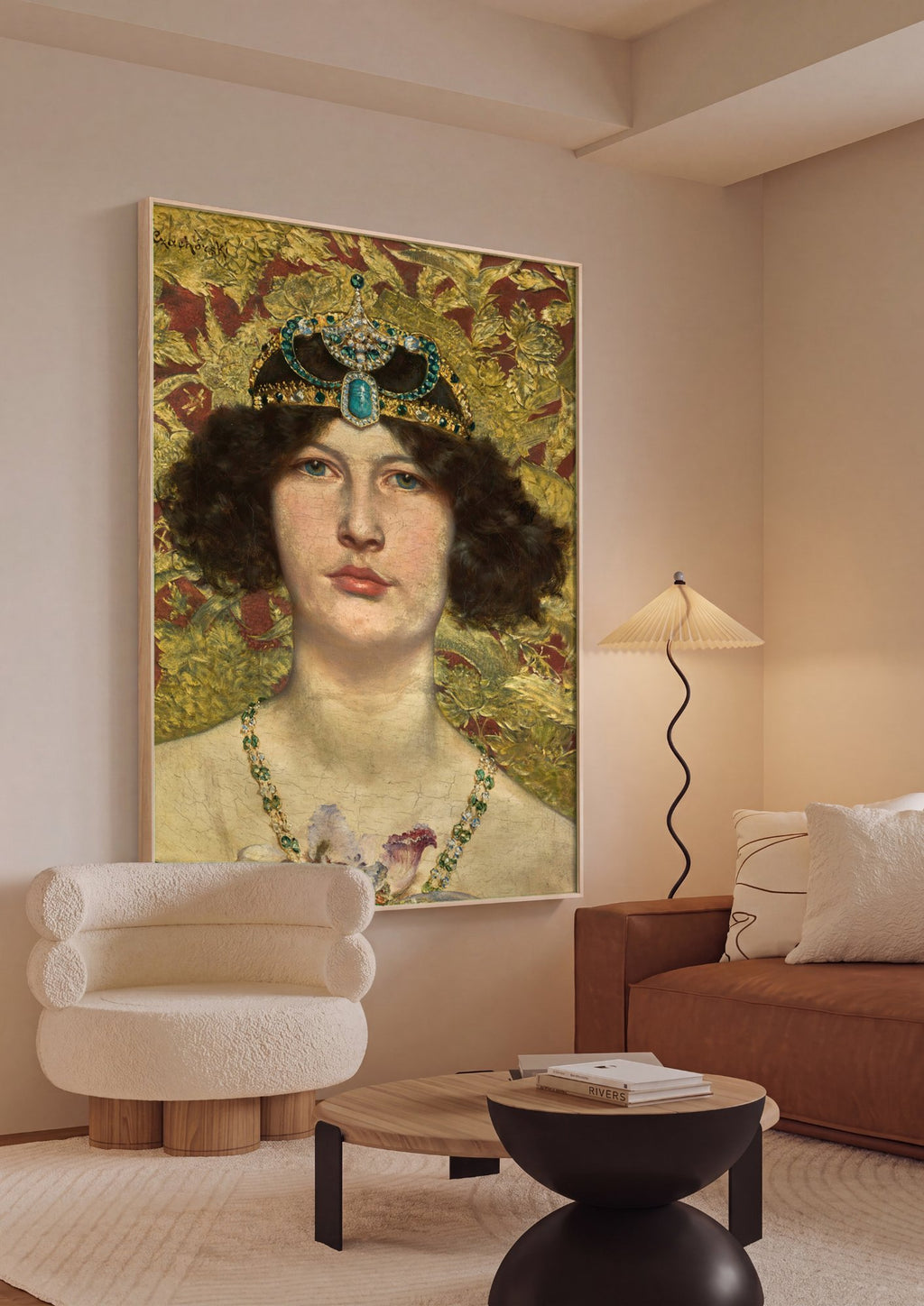 Quadro Decorativo A Mulher com a Coroa - Czachórski em ambiente decorado
