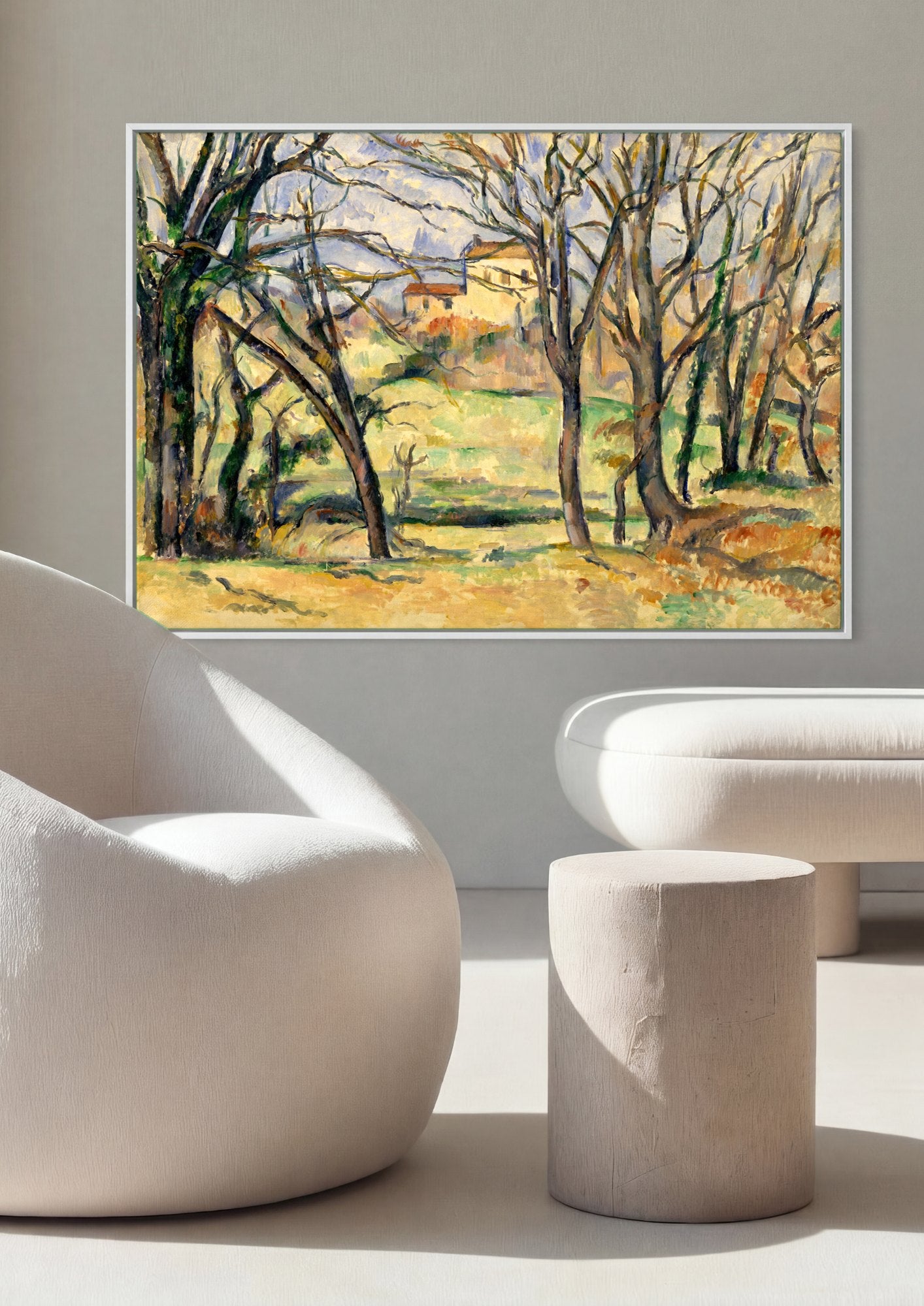 Quadro Decorativo A Casa Amarela (A Casa de Campo) - Paul Cézanne | quadro emoldurado na parede